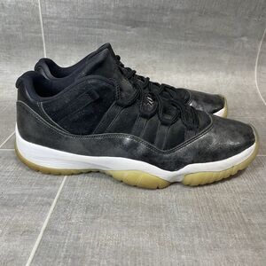 Air Jordan 11 Retro Low Barons Black Gray Sneakers 528895-010 Men's 11.5